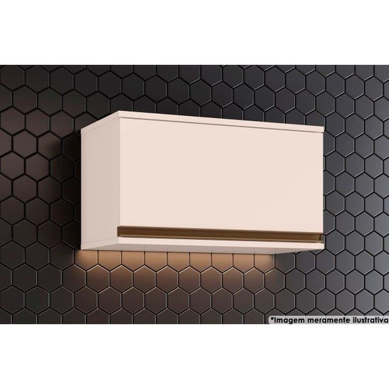 Armário Aéreo Cozinha Modulado Connect 60cm c/ 1 Porta Basculante Off White - Henn