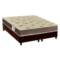 Cama Box Queen: Colchão Espuma D33 Orthoflex Comfortpedic Line + Base CRC Suede Brown(158x198)
