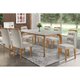 Conjunto: Mesa Sala Jantar Londrina Tampo Madeirado c/ Vidro 180cm + 6 Cadeiras Imperatriz Imbuia/Bege - Rufato
