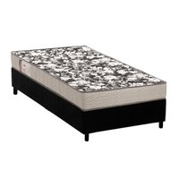 Cama Box Solteiro: Colchão Espuma Ortobom Physical Ultra Resistente + Base CRC Suede Black(88x188)