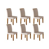 Cadeira Sala de Jantar Jade Kit 6 Un Imbuia/Veludo Creme - Rufato
