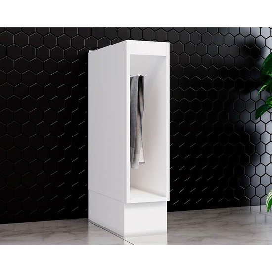 Balcão de Cozinha Modulado  Americana c/ Porta Toalha s/ Tampo Branco - Henn