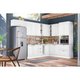 Balcão de Cozinha Modulado  Americana c/ Porta Toalha s/ Tampo Branco - Henn