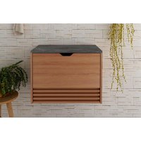 Gabinete de Banheiro BN3613 cor Amendoa/Marmore Lunar - Tecno Mobili