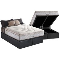 Cama Box Baú Queen: Colchão Molas Herval Maxspring American + Base CRC Suede Gray(158x198)