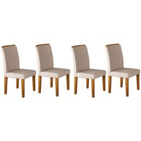 Cadeira Sala de Jantar Jade Kit 4 Un Imbuia/Veludo Creme - Rufato