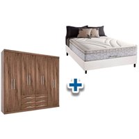 Cama Box Casal + Colchão American Herval + Guarda Roupa Master 8.6 Demolição
