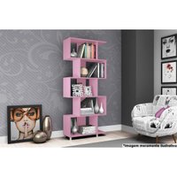 Estante de Livros ESM209 c/ 5 Nichos Rosa - Movelbento