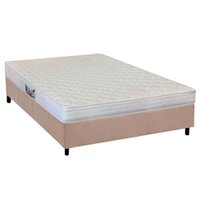 Cama Box Casal: Colchão Anatômico Herval AG65 Frontier + Base CRC Suede Clean(138x188)