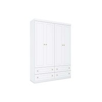 Guarda Roupa 4 Portas e 4 Gavetas Americano Branco - Henn
