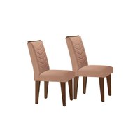 Cadeira Sala de Jantar Londrina Madeira Kit 2 Un Capuccino/Veludo Pérola - Rufato