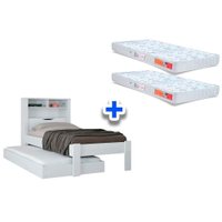 Colchão Solteiro Pérola Polar (2un) + Bicama Invicta Branco
