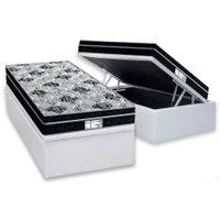 Cama Box Baú Solteiro: Colchão Molas Probel Prolastic ProDormir Born + Base CRC Courano White(88x188)