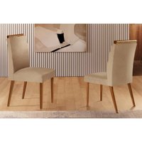 Cadeira Sala de Jantar Athenas Kit 2 Un Imbuia/Linho Bouclê Creme - Rufato