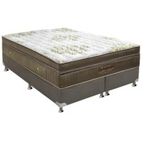 Cama Box King: Colchão Molas SuperPocket Ensacadas Ortobom  Gold +  Box Suede Gray(193x203)