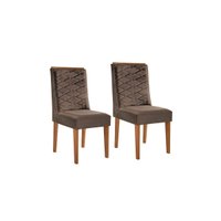 Kit 2 Cadeiras Sala Jantar Dafne 2 Un Imbuia/Veludo Capuccino - Rufato