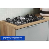 Cozinha Modulada Completa Marquesa Gourmet 5 Peças C5P30 Nature/Verde - Nesher