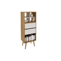 Estante Livreiro de Escritório E1716 c/ 2 Gavetas Natural/Off White - Tecno Mobili