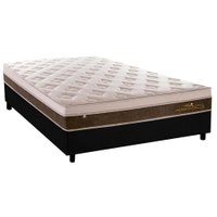 Cama Box Casal: Colchão Molas Ensacadas Plumatex MasterPocket Personalle + Base CRC Suede Black(138x188)