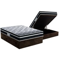 Cama Box Baú Casal: Colchão Anatômico Probel D33/EP ProDormir Advanced Tech1500 Plus + Base CRC Suede Brown(138x188)
