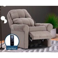 Poltrona do Papai Reclinável MH 1216 Two Way c/ Massagem Suede Cinza - Herval