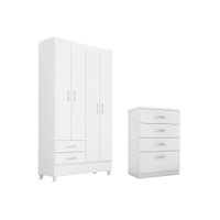 Guarda Roupa Astro 4.2 + Cômoda Astral Branco - Demóbile