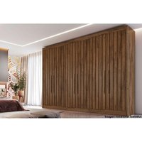 Guarda Roupa 6 Portas Ripadas e 6 Gavetas Potente Braúna - Europa