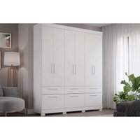 Guarda Roupa 6 Portas  5 Gavetas Porto Branco - Panan