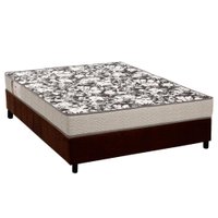 Cama Box Casal: Colchão Espuma Ortobom Physical Ultra Resistente + Base CRC Suede Brown(138x188)