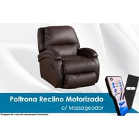 Poltrona Reclinável c/Massagem p/ Sala Divino Urbany Zero Wall Motorizada Vibro Giro, Balanço Courano Marrom - Probel