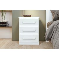 Mesa Cabeceira Casal Baião c/ 3 Gavetas Branco - Lopas