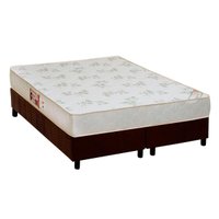Cama Box King: Colchão Espuma D33 Castor Sleep Max Relax + Base CRC Suede Brown(193x203)