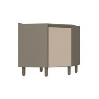 Gabinete de Cozinha Modulado Balcão Canto Oblíquo Connect c/ 1 Porta s/ Tampo 79cm Duna/Cristal - Henn
