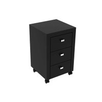 Multiuso Escritório ME4108 c/ 3 Gavetas e Rodízios Preto - Tecno Mobili
