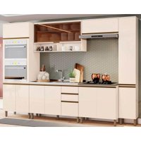 Cozinha Modulada Henn Connect 7 Peças (2 Aéreos+2Balcões+2Paneleiro+1Complemento) CPT91 Off White-Henn