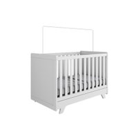 Berço Infantil Retrô 2 em 1 Branco - Peroba