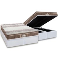 Cama Box Baú Queen: Colchão Anatômico Probel D33 / EP Guarda Costas PróIntense Plus + Base CRC Courano White(158x198)