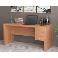 Mesa de Computador Solteiro ME4113 c/ 3 Gavetas Amêndoa - Tecno Mobili