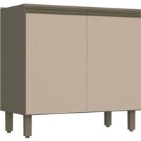 Gabinete de Cozinha Modulado Balcão Connect c/ 2 Portas s/ Tampo 80cm Off White - Henn