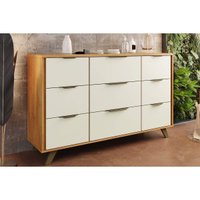 Buffet de Sala Jantar Olimpia 9 Gavetas Peroba/Off White - Europa
