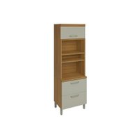 Torre Quente de Cozinha Paneleiro Princesa 2Fornos c/2Pta e 1Gav 70cm Freijo/Off White - Nesher