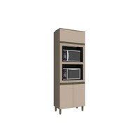 Torre Quente de Cozinha Paneleiro Connect c/2 Fornos e 3 Portas c/1Basculante 71x220cm Duna/Cristal - Henn
