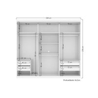 Cama Box Casal + Colchão King Best + Guarda Roupa Imaginare 6.4 Castanha/Off White