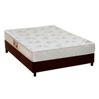 Cama Box Casal: Colchão Espuma D33 Castor Sleep Max Relax + Base CRC Suede Brown(138x188)