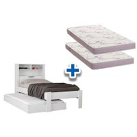 Colchão Solteiro Physical Ortobom (2un) + Bicama Invicta Branco