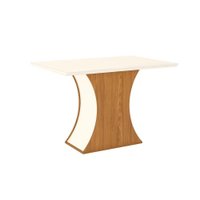 Mesa de Sala Jantar Luiza SC17 + Tampo Madeirado Vidro Reto 120x80cm Nature/Off White - Henn
