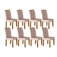 Cadeira Sala de Jantar Jade Kit 8 Un Imbuia/Veludo Creme - Rufato