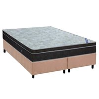 Cama Box King: Colchão Molas Bonnel Ortobom Nanolastic Light Selado + Base CRC Suede Clean(186x198)
