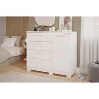 Cômoda Casal Malu 1 Porta 4 Gavetas Branco - Panan