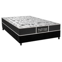 Cama Box Casal: Colchão Molas Probel Prolastic Sleep + Base CRC Suede Black(138x188)